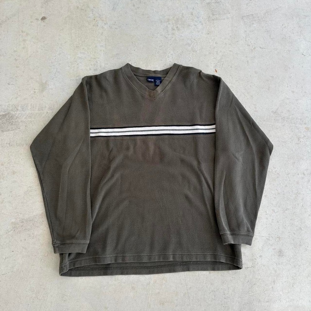 Vintage 2000s Striped Essential Skater Style Sweatshirt Size Large